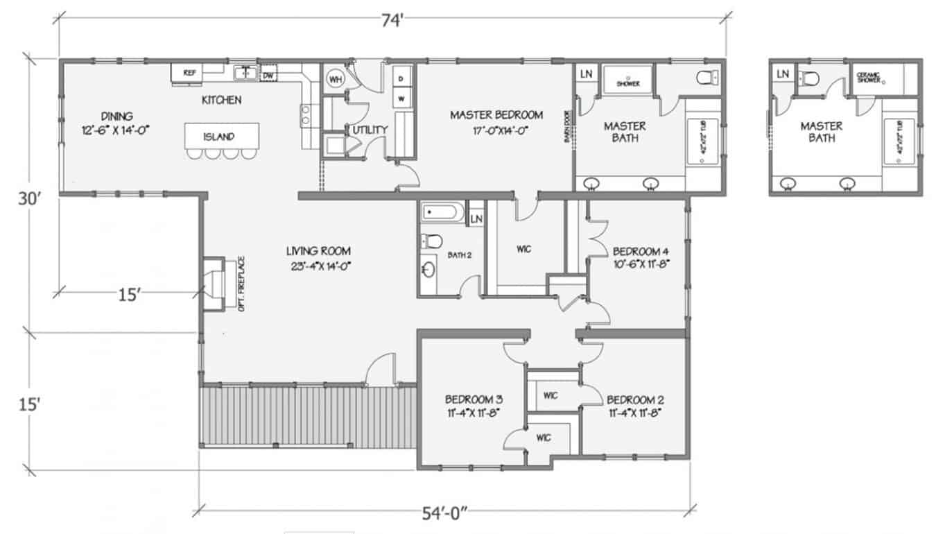 47 x 78 Franklin Jasmine II, 4 Bed - Pioneer Manufactured Homes