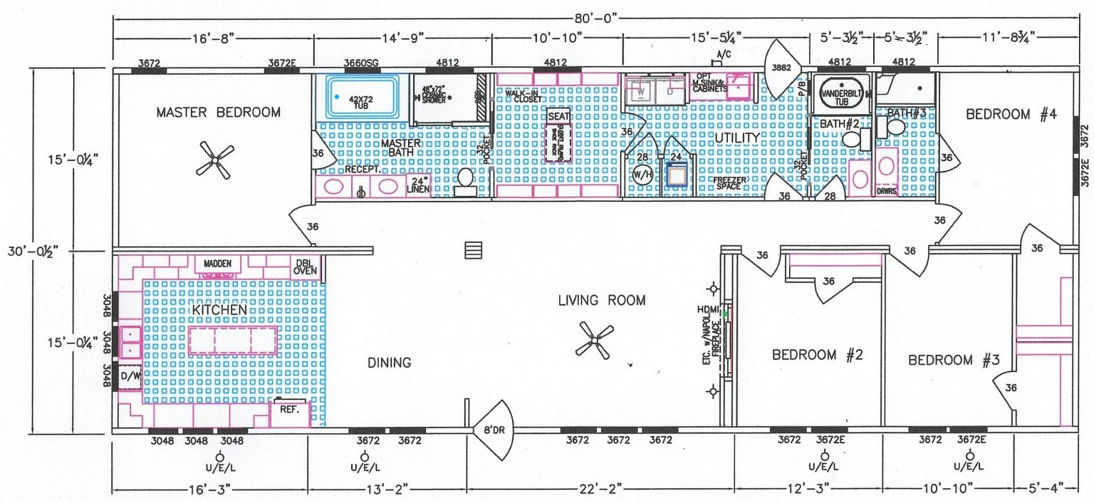 32 x 84 Franklin Woodland, 4 Bed - Pioneer Manufactured Homes