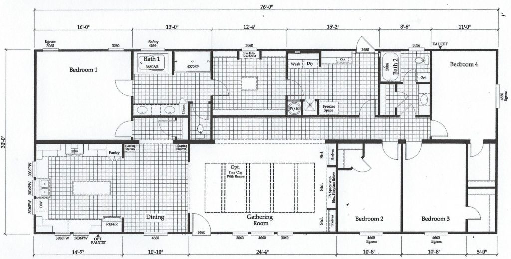 32 x 80 Winston Kinlock Falls, 4 Bed Pioneer Manufactured Homes